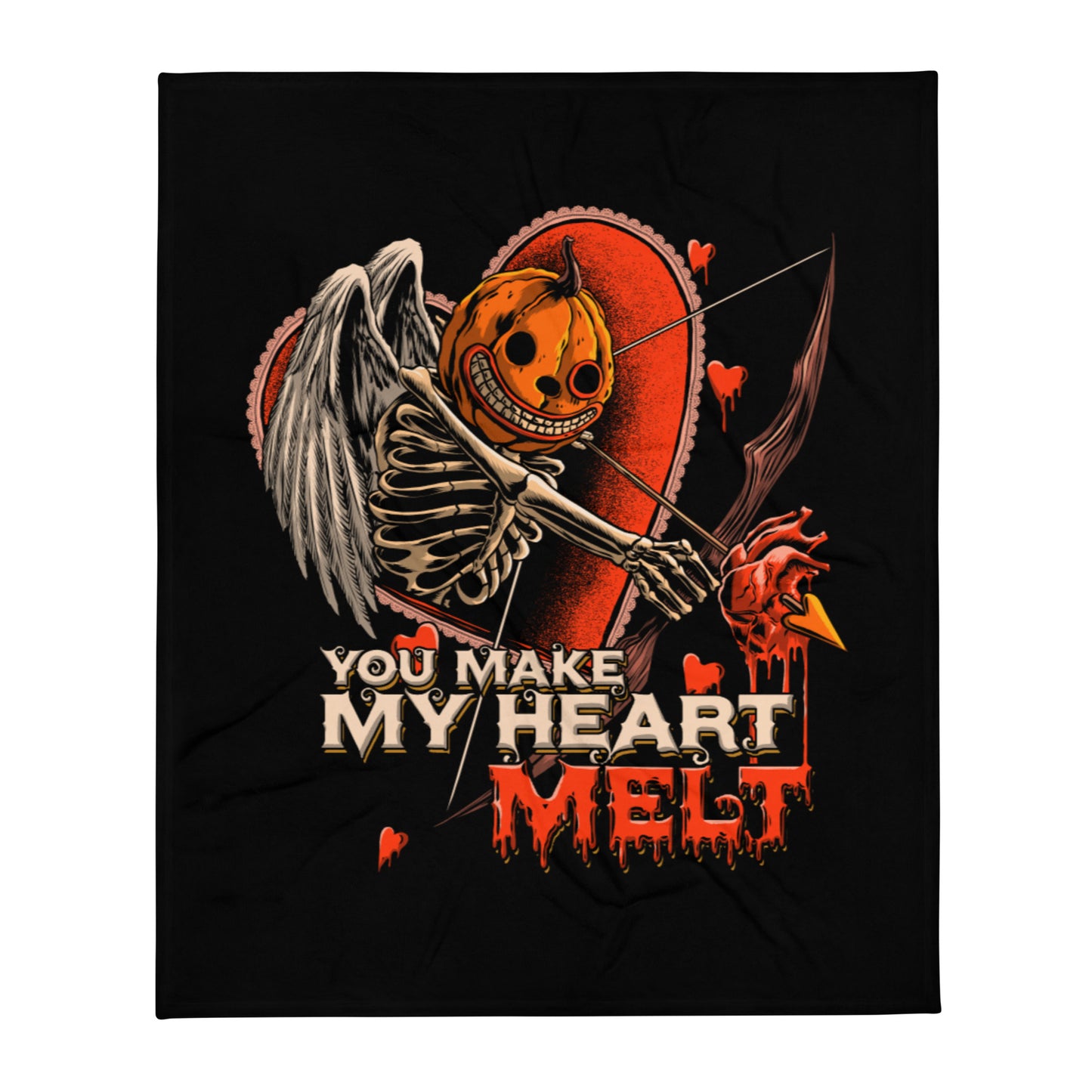 Love is in The Scare - Cupid Throw Blanket